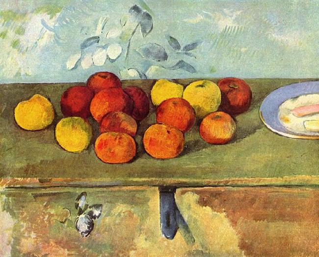 Paul Cezanne Stilleben mit apfeln und Geback Norge oil painting art